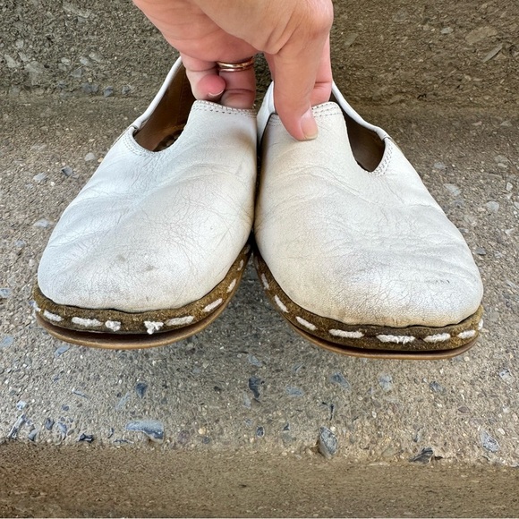 Sabah Handmade Ivory Leather Slip-On Loafers M 43 Unisex 11-11.5 Turkey Artisan main image 8